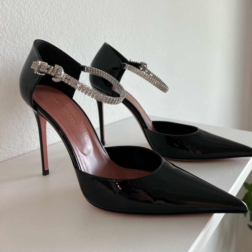 Amina Muaddi Urania crystal embellished pump